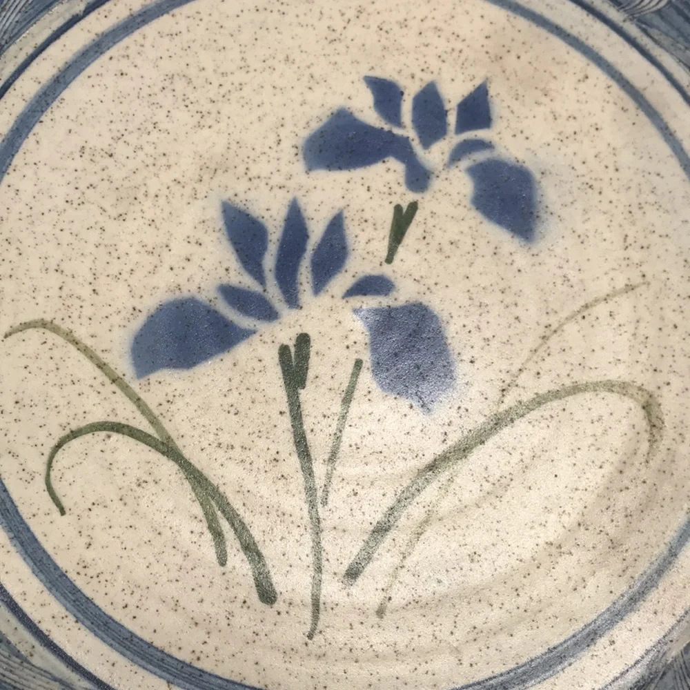 Vintage Signed/Dated Studio Pottery Round Dish Tray Casserole Pie‎ Plate